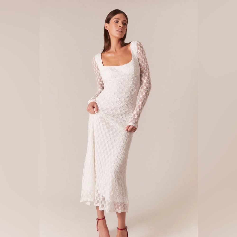 NWT Bardot Elegant White Lace Long Sleeve Dress
